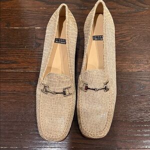 Stuart Weitzman Tan Textured Loafers